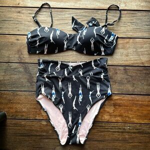 Ancora vintage style bikini with swimmers